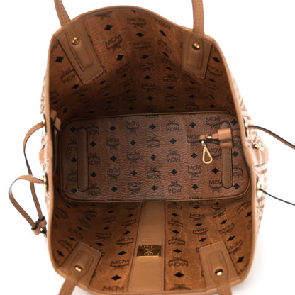 MCM Visetos Medium Liz Reversible Shopper Tote Cognac 10 of 16