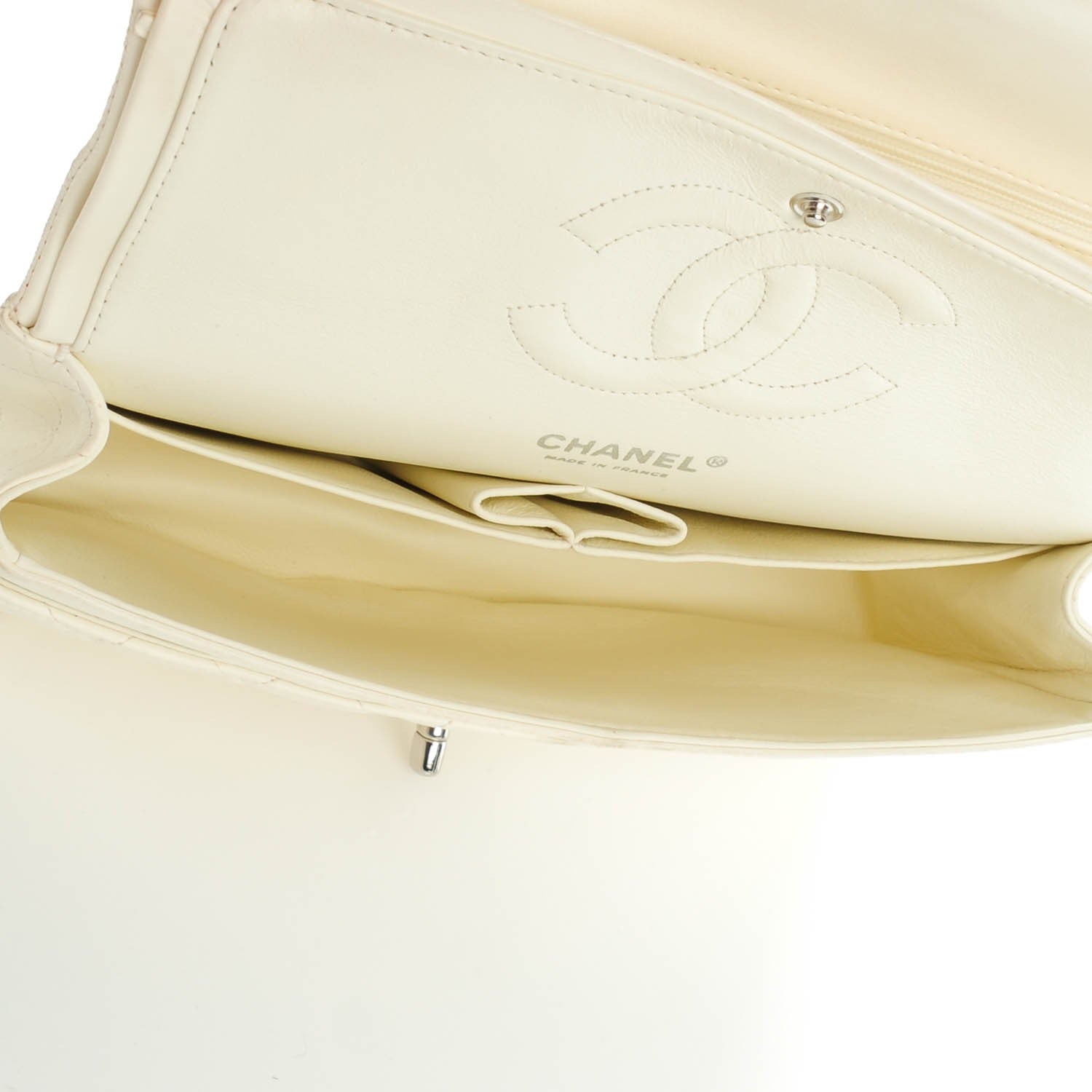 Chanel Lambskin Quilted Medium Double Flap White 5 of 8