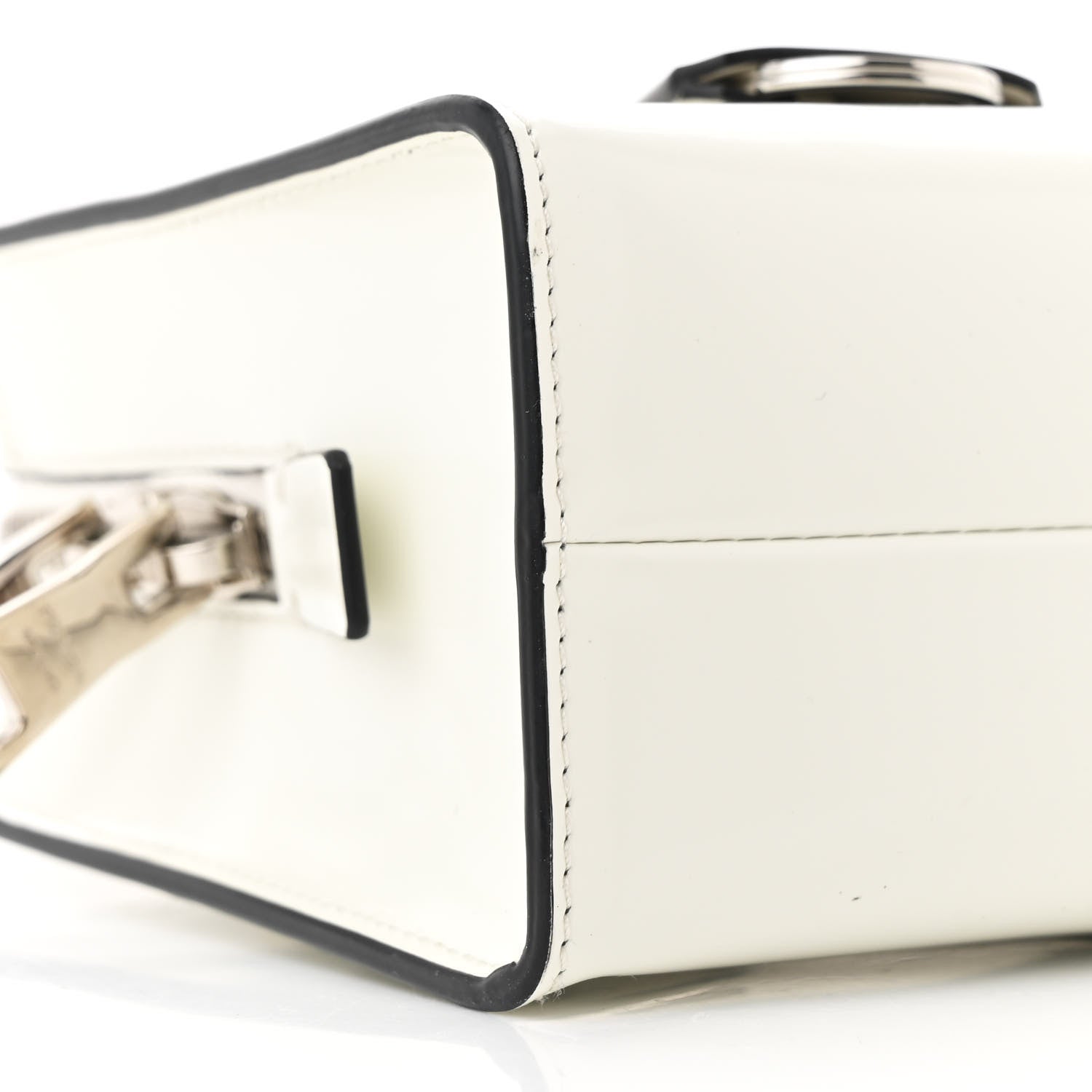 Prada Spazzolato Mini Re-Edition 1995 Double Handle Handbag White 10 of 12