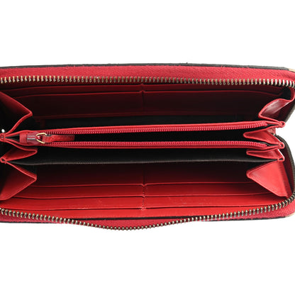 Gucci GG Supreme Monogram Pearl Zip Around Wallet Beige Hibiscus Red 4 of 4