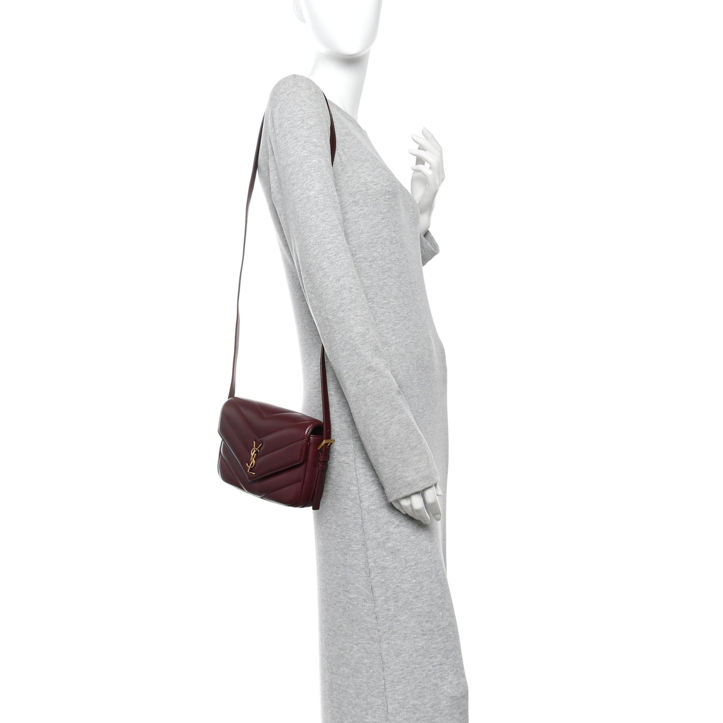 Lambskin Quilted Monogram Toy Loulou Crossbody Bag  Rouge Cabernet