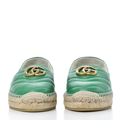 Gucci Nappa Matelasse GG Marmont Espadrilles 35.5 New Shamarock 2 of 12