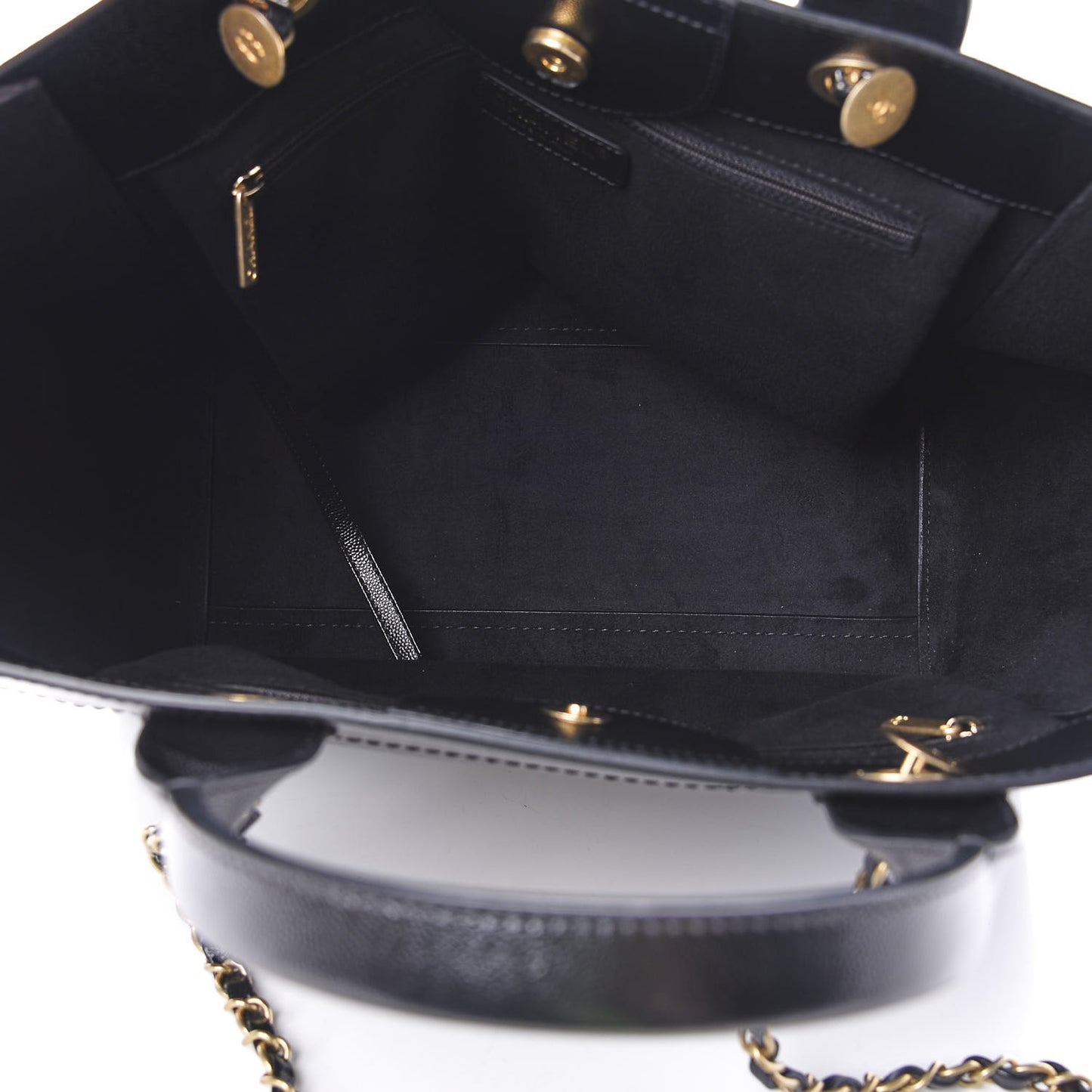 Caviar Small Studded Deauville Tote Black
