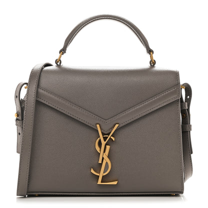 Saint Laurent Grain de Poudre Mini Classic Monogram Cassandra Top Handle Pebble 1 of 9