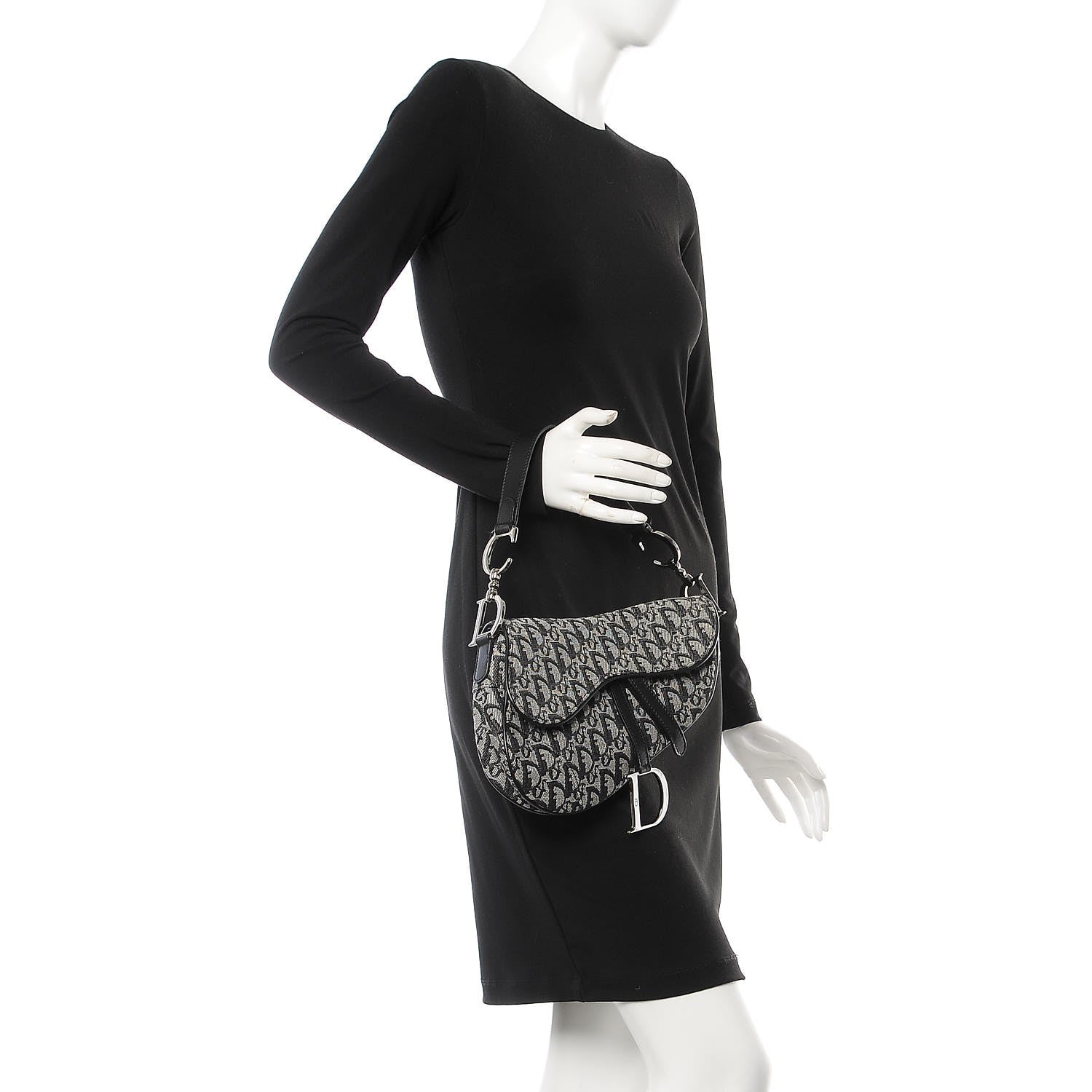 Christian Dior Monogram Saddle Bag Black 2 of 7