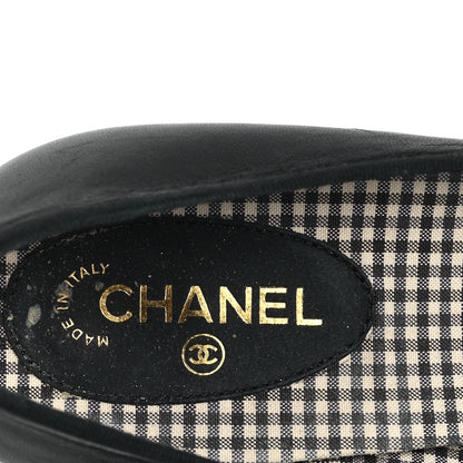 Chanel Lambskin Patent Calfskin Pearl Camellia Cap Toe Pumps 38.5 Black 8 of 10