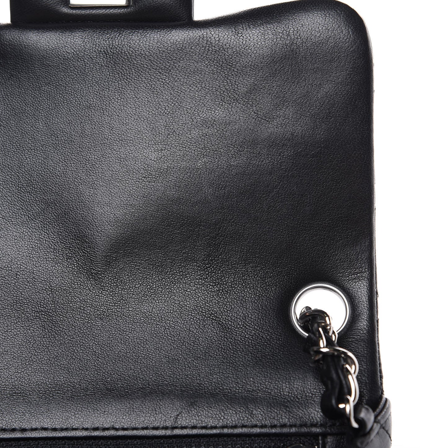 Lambskin Quilted Mini Square Flap Black