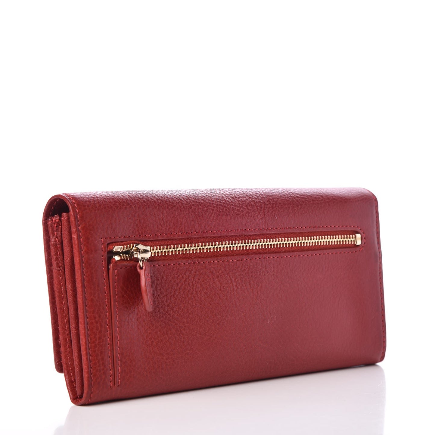 Classic Grain Continental Wallet Poppy Red
