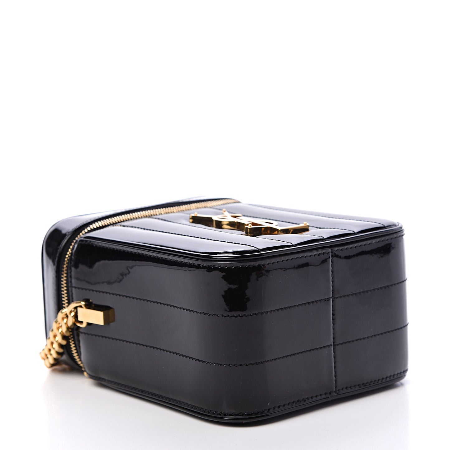 Patent Matelasse Monogram Vicky Vanity Black