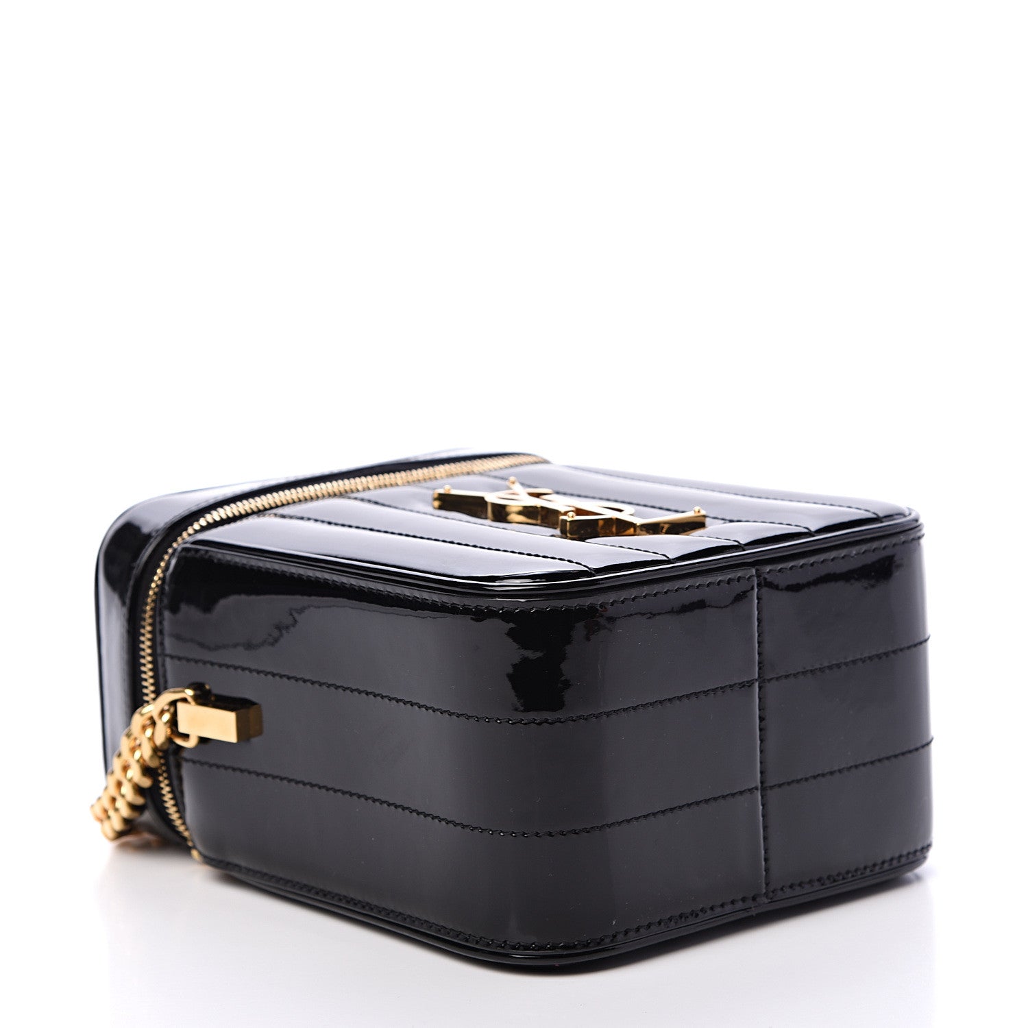 Saint Laurent Patent Matelasse Monogram Vicky Vanity Black 3 of 9