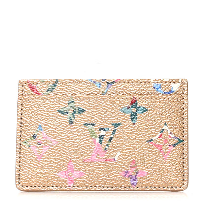 Louis Vuitton Metallic Monogram LV Garden Card Holder Gold 1 of 7
