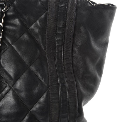 Chanel Lambskin Quilted Lido Shopping Tote Black 13 of 16