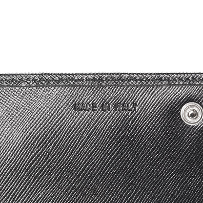 Prada Saffiano Triangle Continental Flap Wallet Black 6 of 12