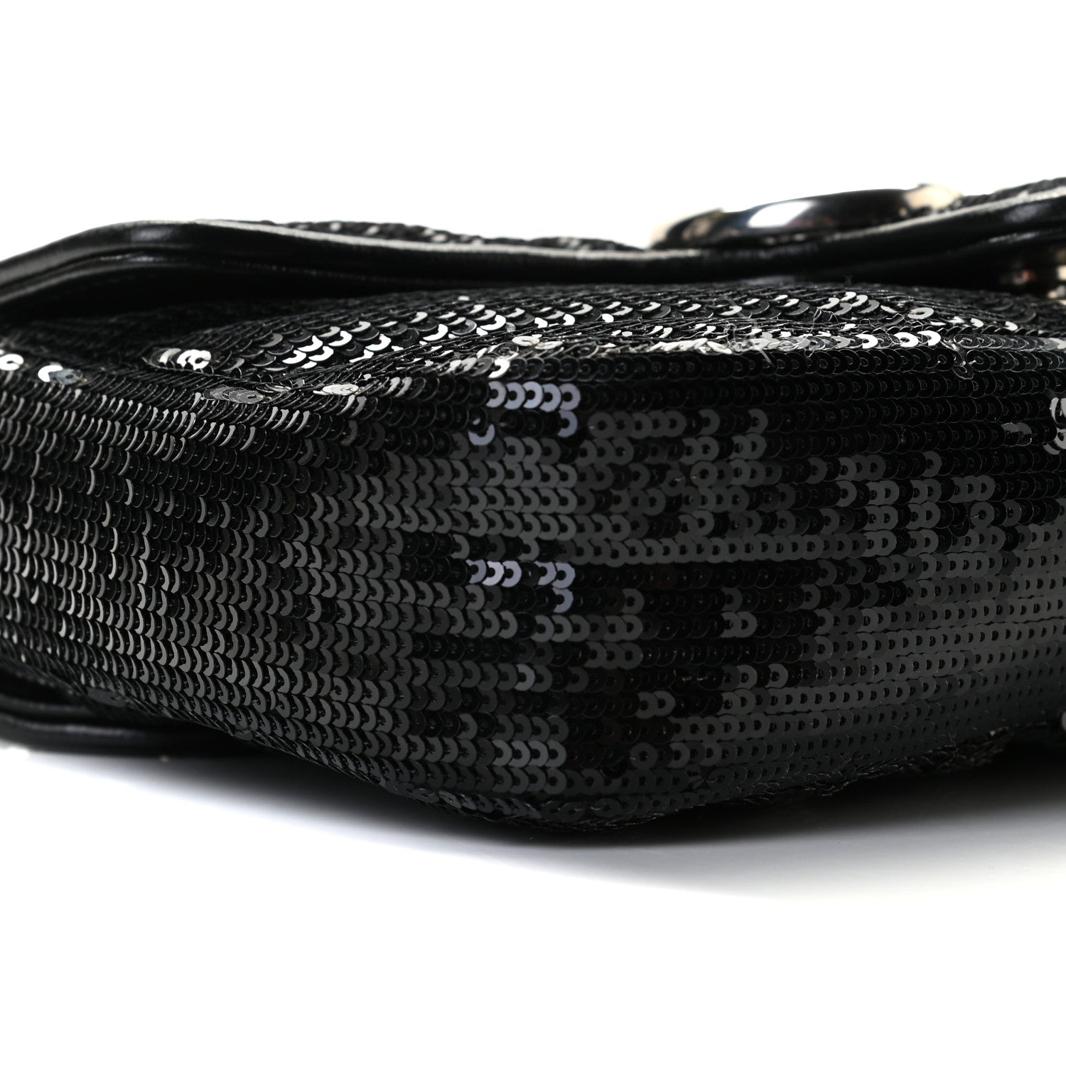 Gucci Sequin Matelasse Diagonal Mini GG Marmont Shoulder Bag Black 5 of 11