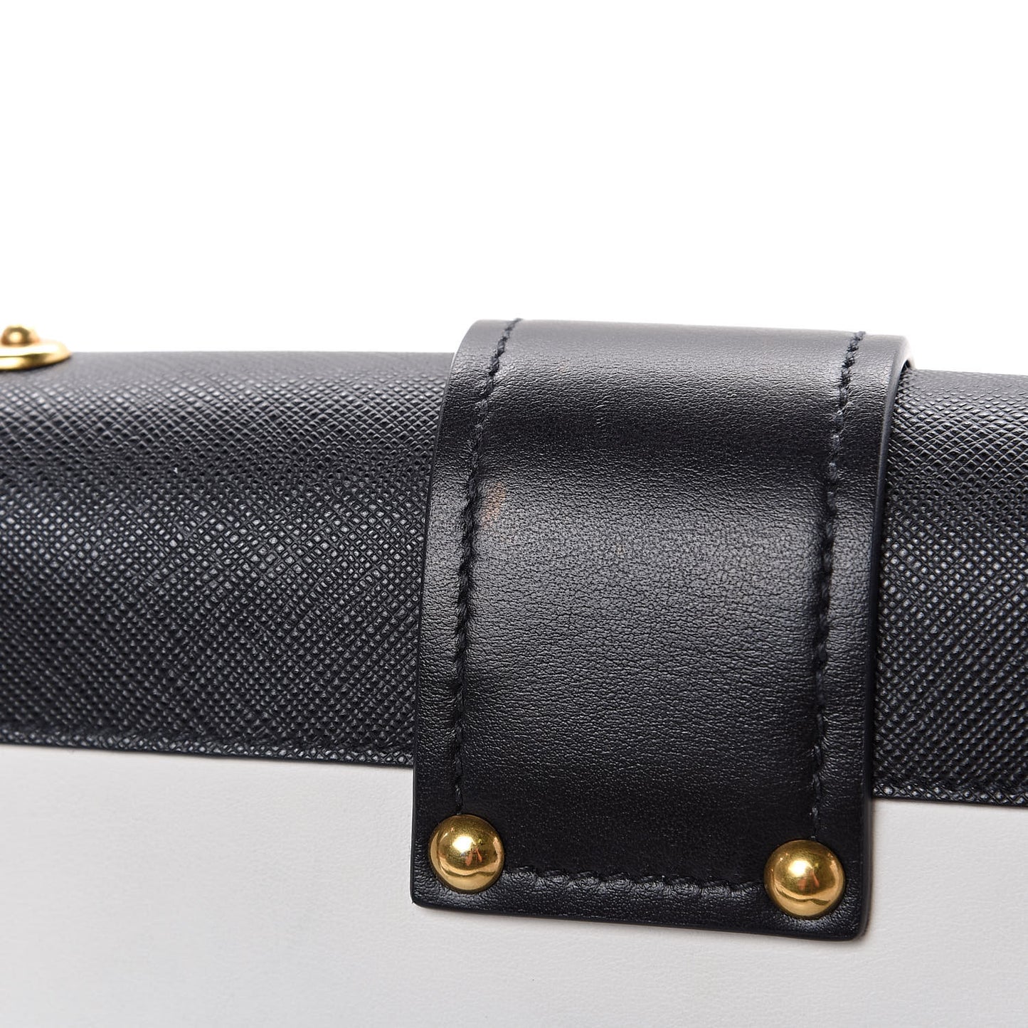 City Calf Saffiano Large Cahier Bag White Black