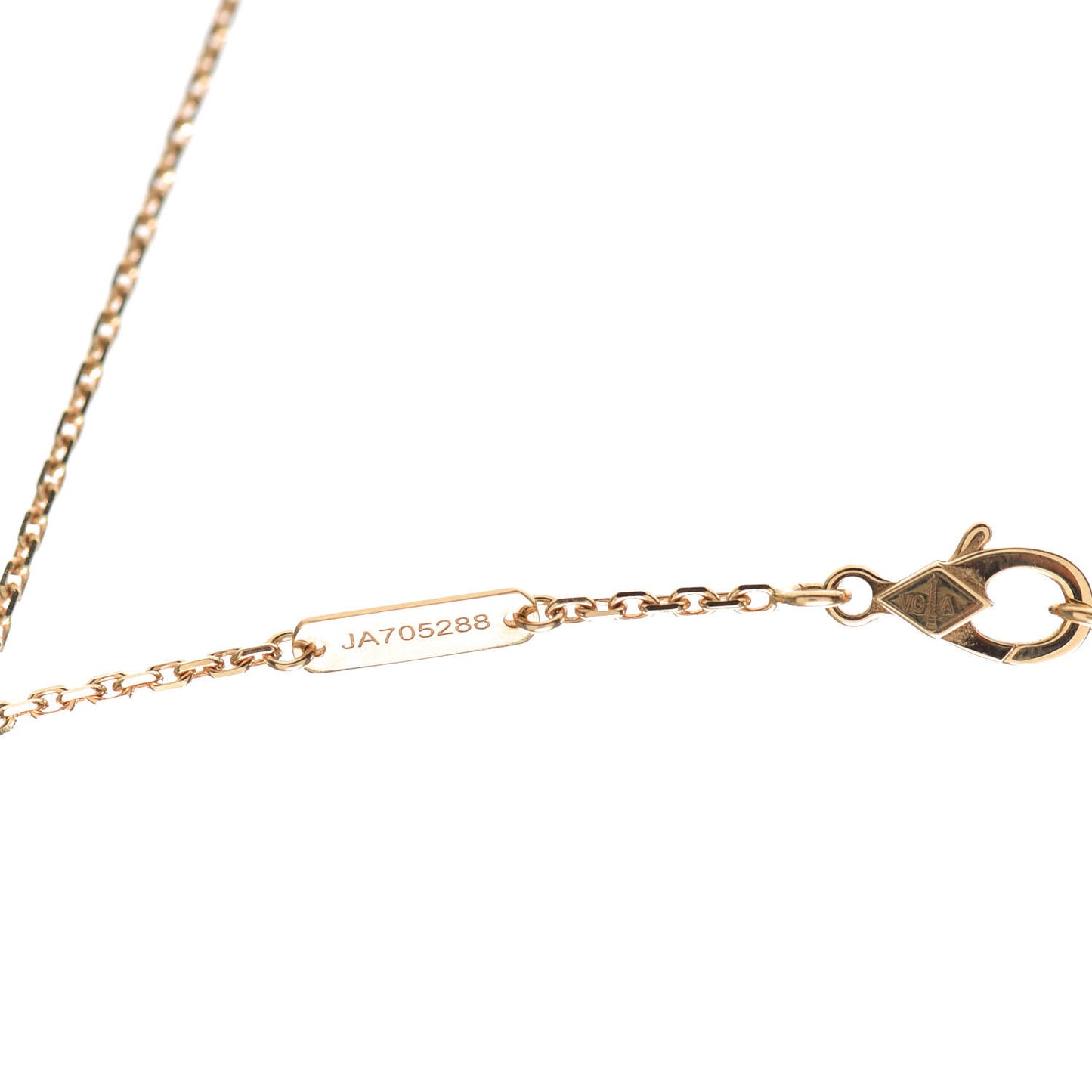 18K Yellow Gold Tiger Eye Vintage Alhambra Pendant Necklace