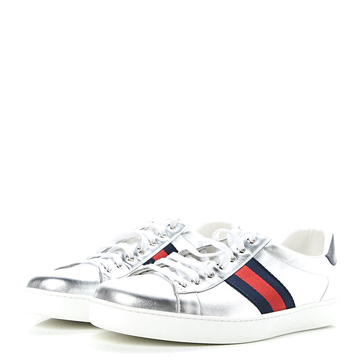 Metallic Nappa Silk Ayers Mens Ace Web Sneakers 12.5 Silver