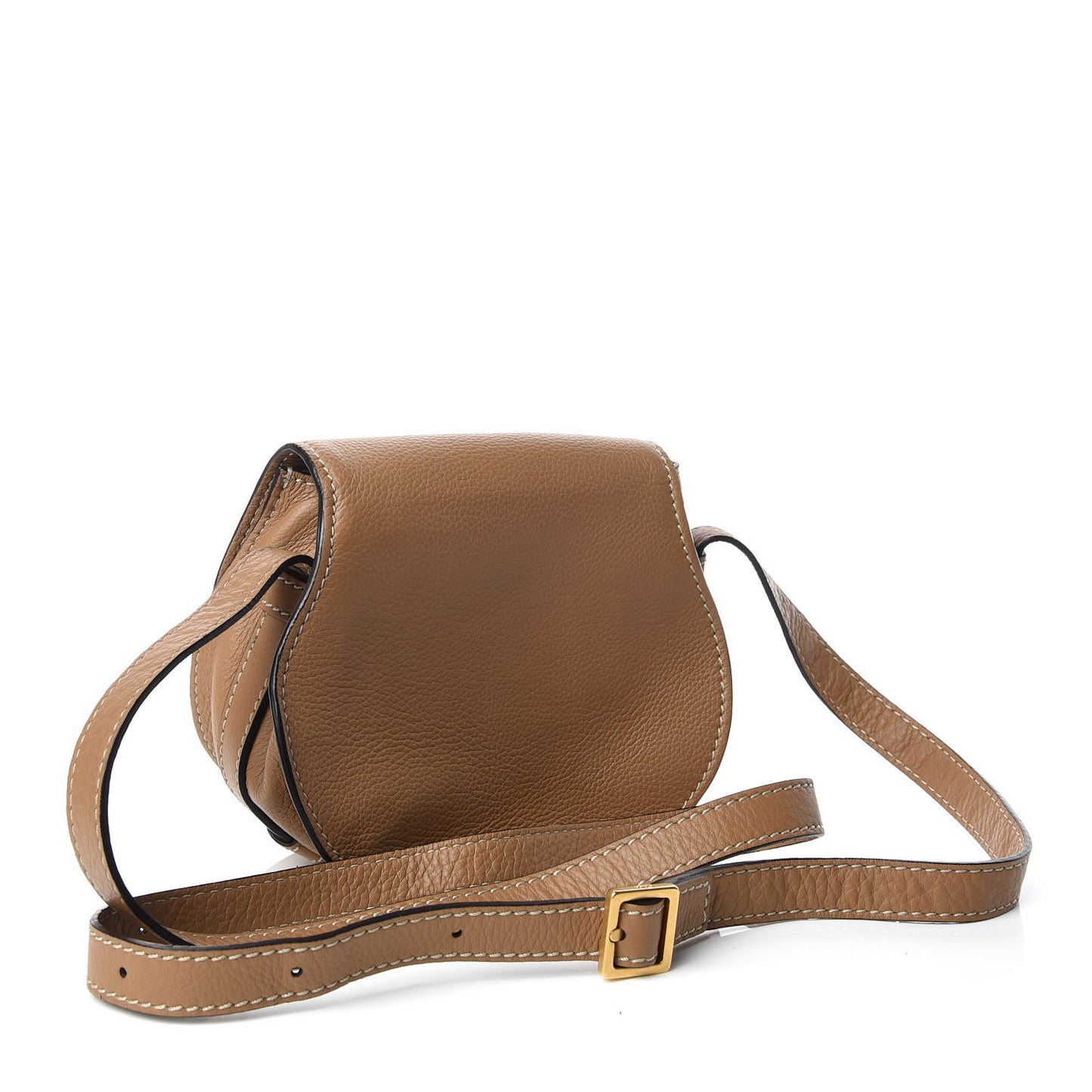 Calfskin Mini Marcie Round Crossbody Bag Nut