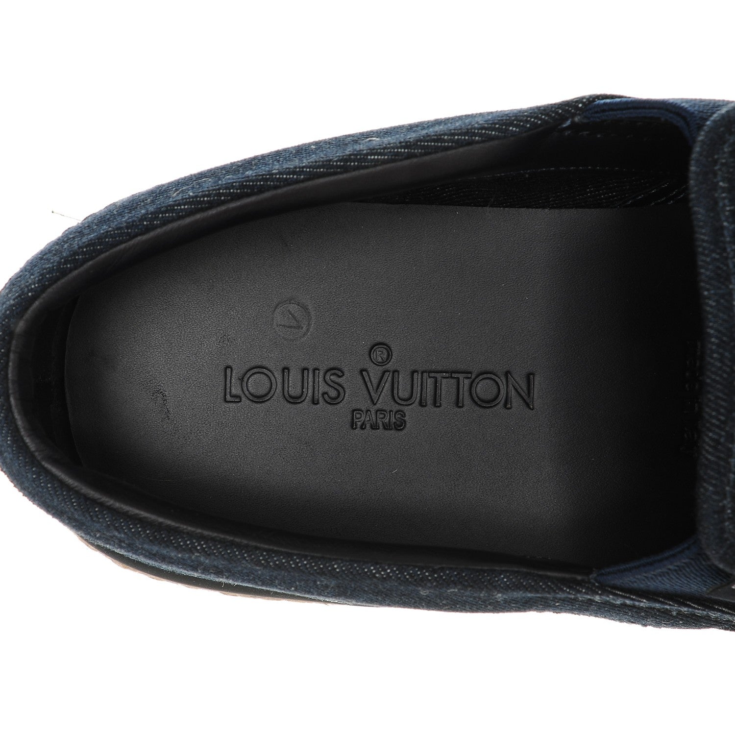 Louis Vuitton Mens Denim Damier Coconut Grove Slip On 10 Marine 7 of 8