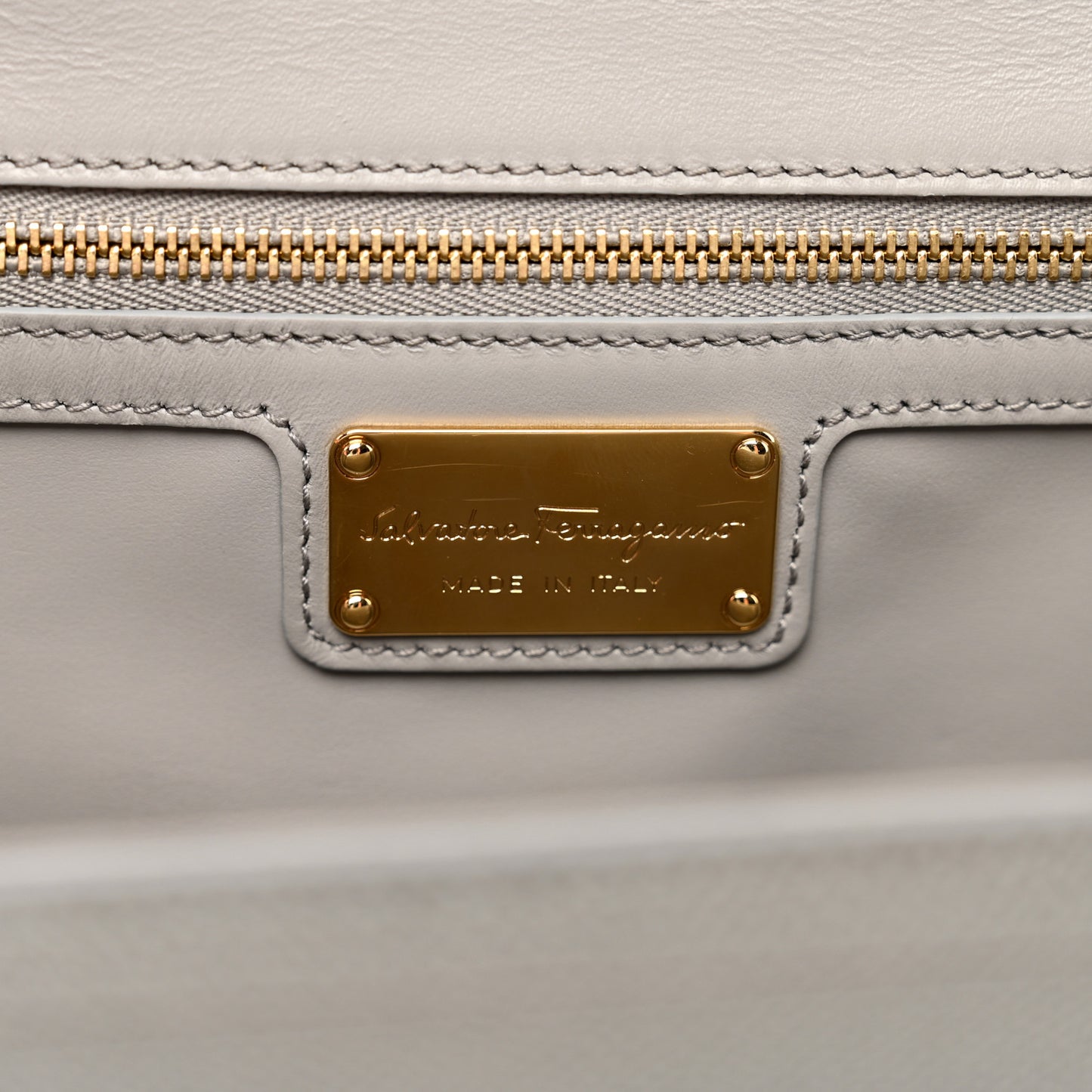 Printed Calfskin Ginny Shoulder Bag Grey