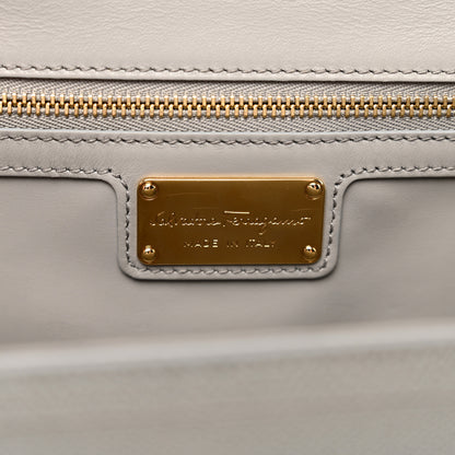 Salvatore Ferragamo Printed Calfskin Ginny Shoulder Bag Grey 7 of 9