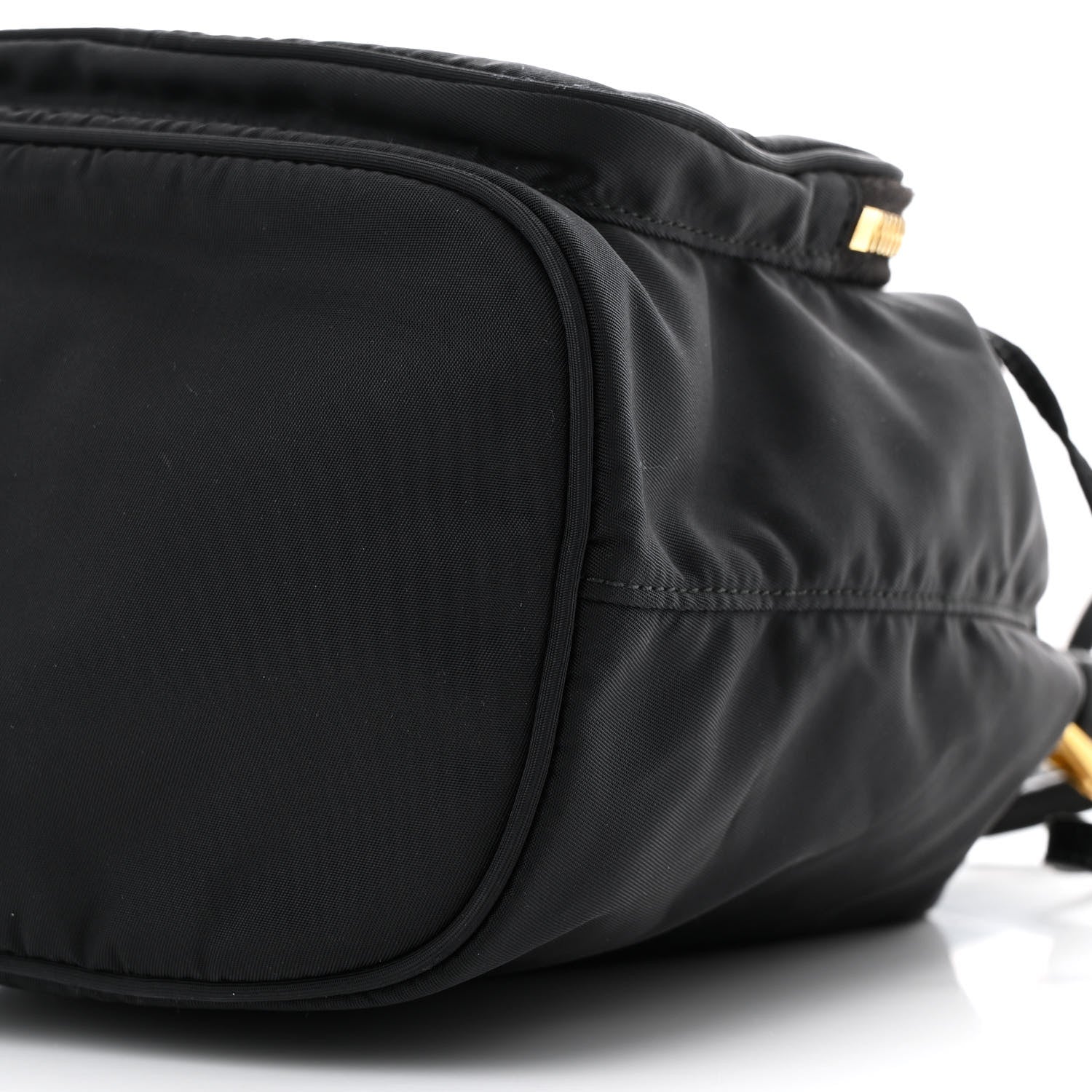 Prada Saffiano Tessuto Nylon Mini Bucket Crossbody Bag Black 9 of 9