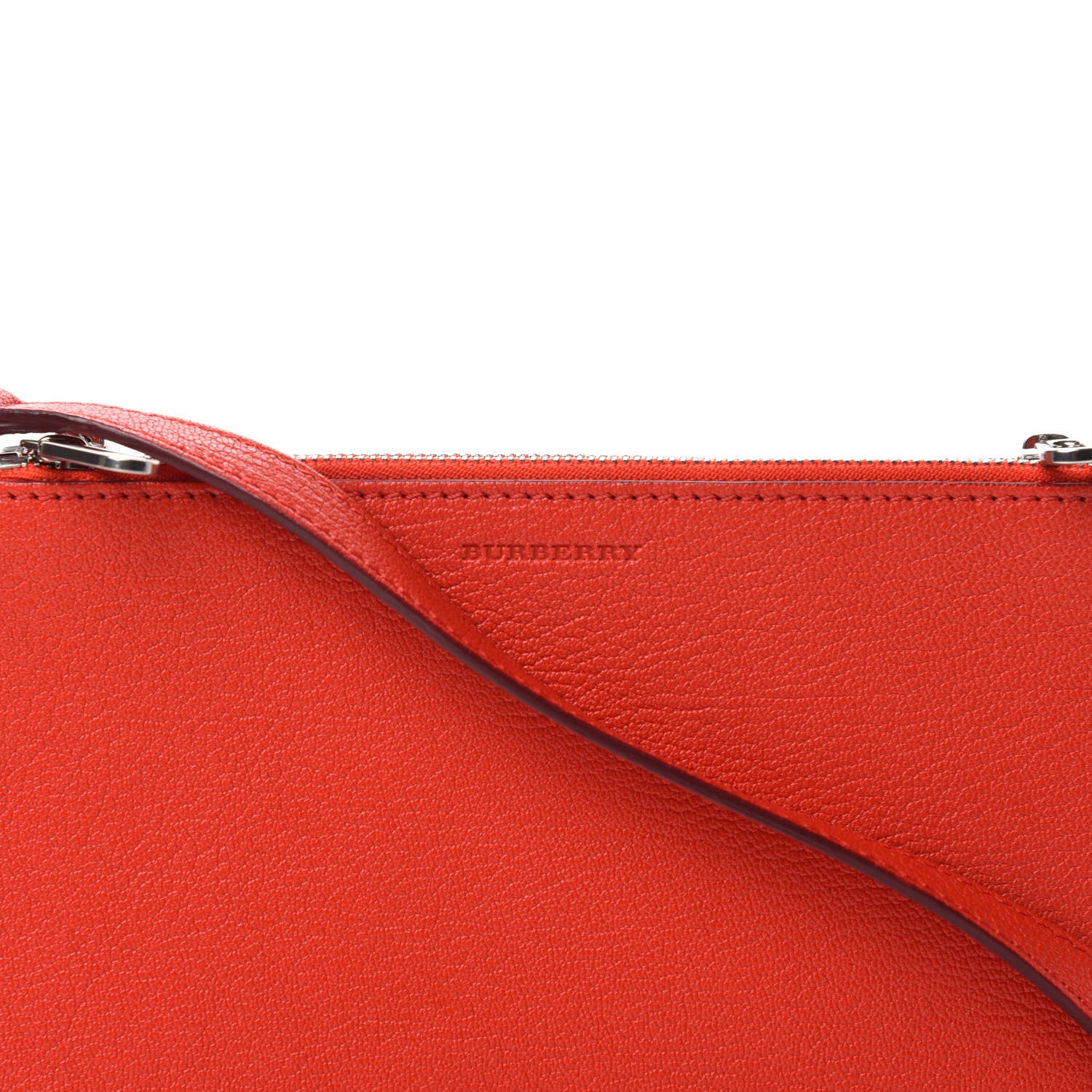 Burberry Grainy Goatskin Triple Zip Crossbody Bag Bright Red 10 of 10