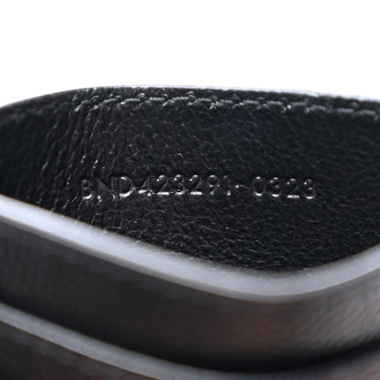 Saint Laurent Grain De Poudre Matelasse Chevron Monogram Credit Card Case Black 7 of 8