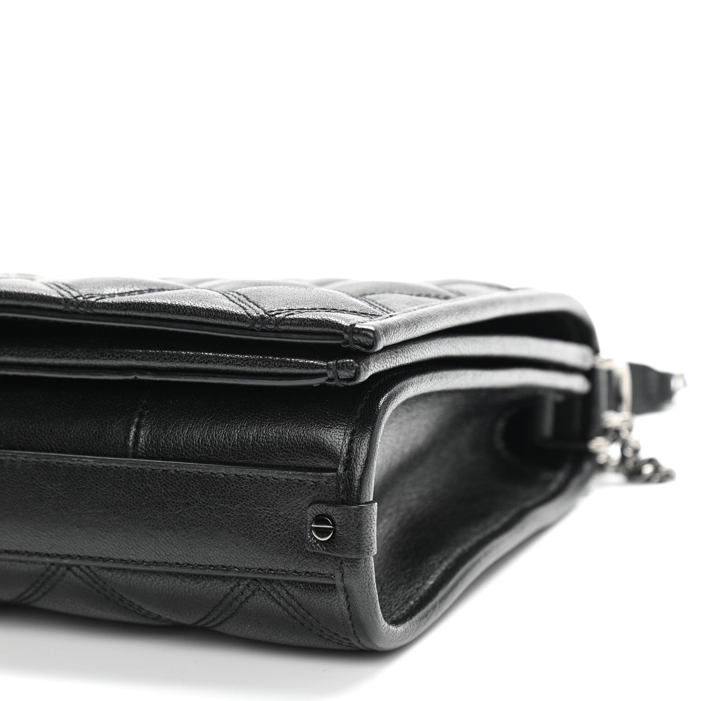 Lambskin Quilted Mini Becky Chain Bag Black