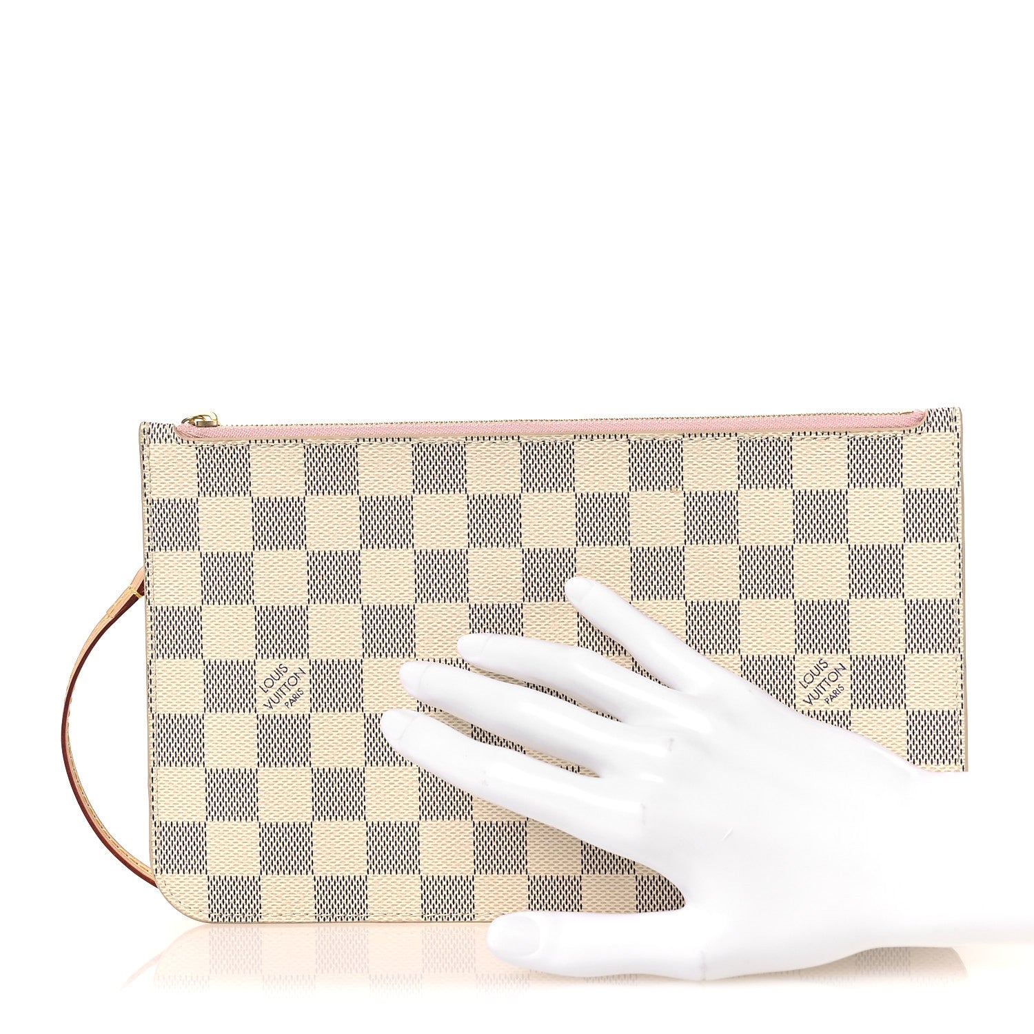 Louis Vuitton Damier Azur Neverfull MM GM Pochette Rose Ballerine 2 of 7