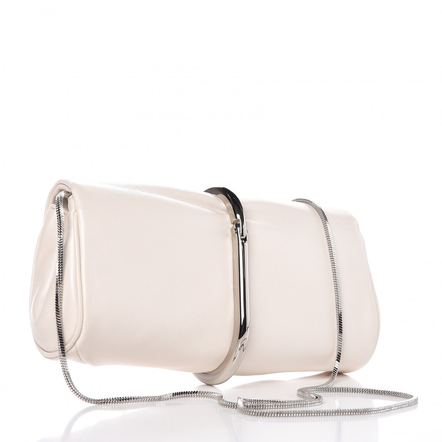 3.1 Smooth Calfskin Alix Minaudiere Clutch Natural White