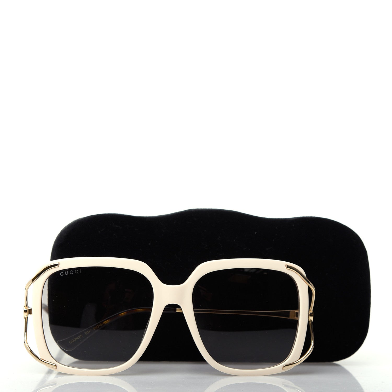Gucci Acetate Butterfly Sunglasses GG0647S Ivory Gold 8 of 8
