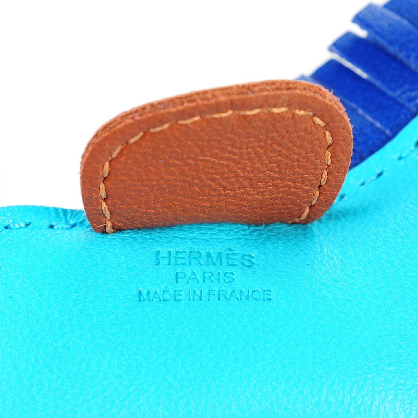 Milo Lambskin Grigri Rodeo Horse Bag Charm PM Bleu Azteque Bleu Electrique Fauve