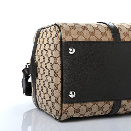 Gucci Monogram Dollar Calfskin Boston Duffle Bag Beige Ebony Testa di Moro Marrone Scuro 9 of 10