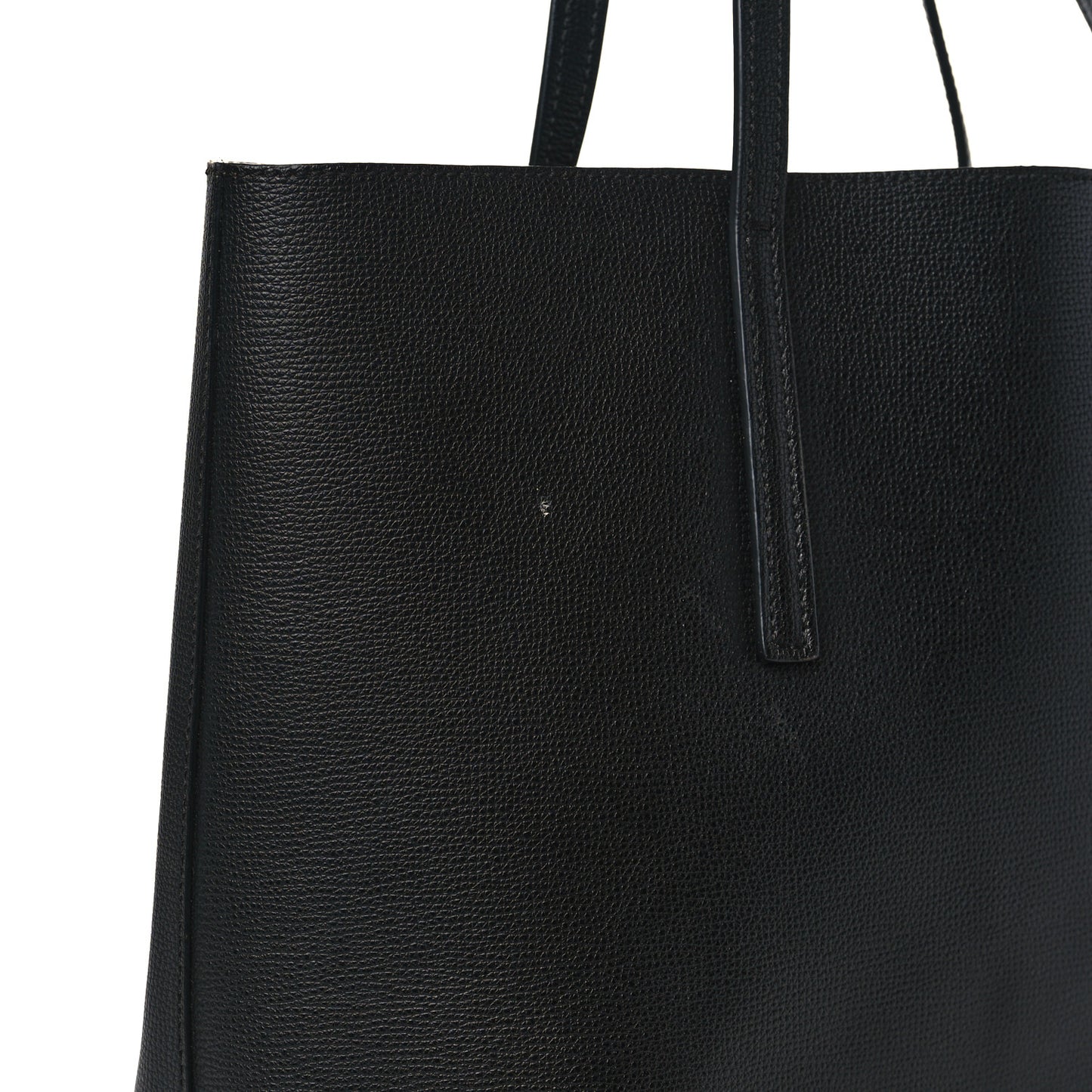 Vitello Vienna Enamel F is Fendi Shopping Tote Black Taupe