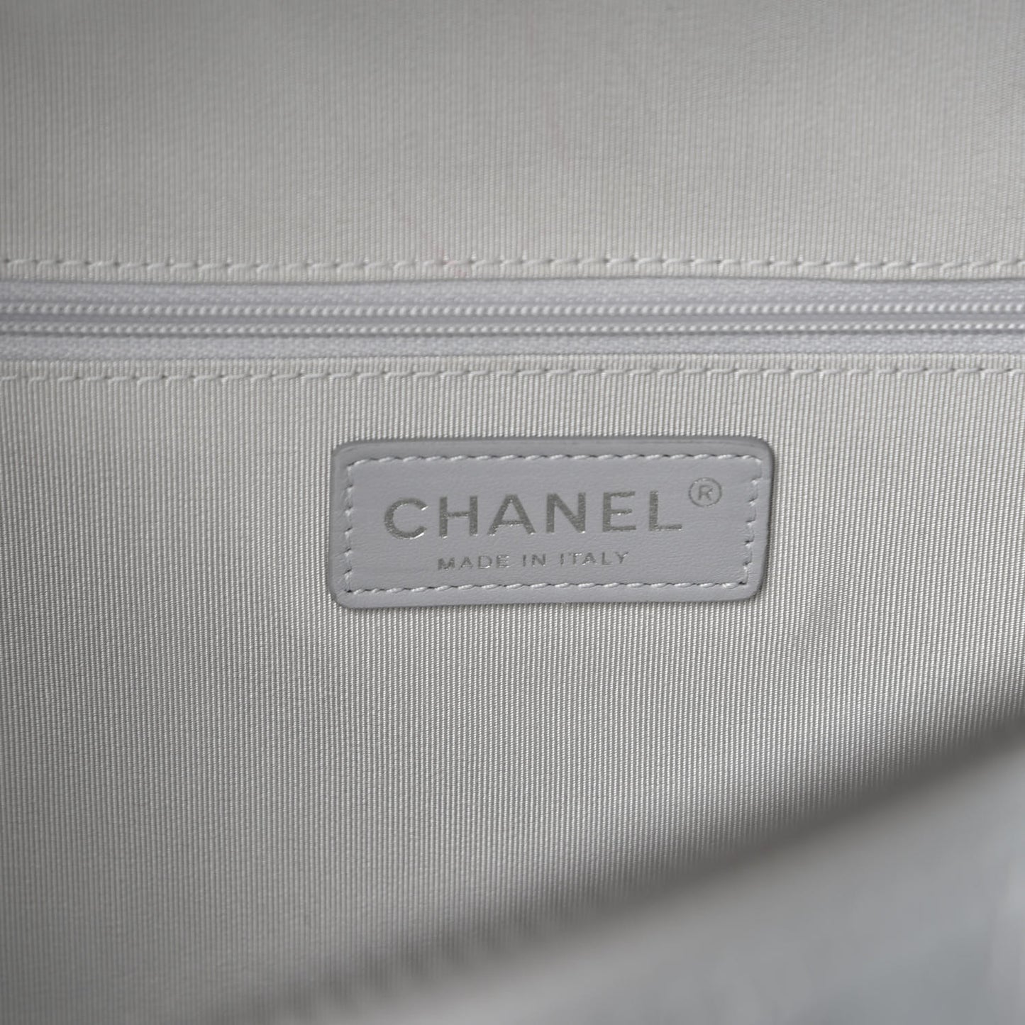 Metallic Calfskin Quilted Medium Airlines Round Trip Bowling Bag Silver
