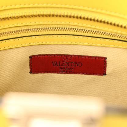 Valentino Garavani Vitello Rockstud Double Handle Tote Naples Yellow 6 of 9