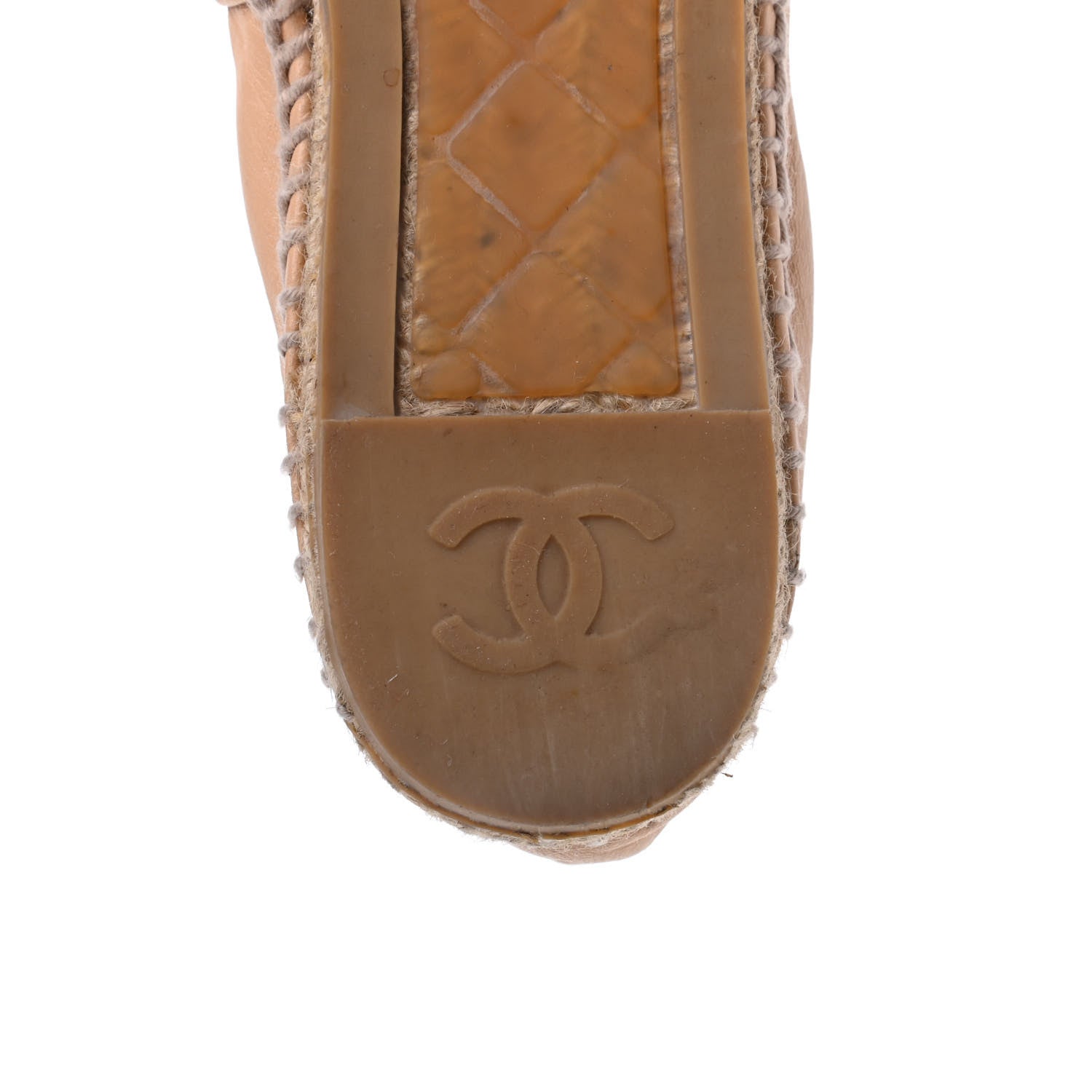 Chanel Lambskin CC Espadrilles 38 Beige Black 15 of 17