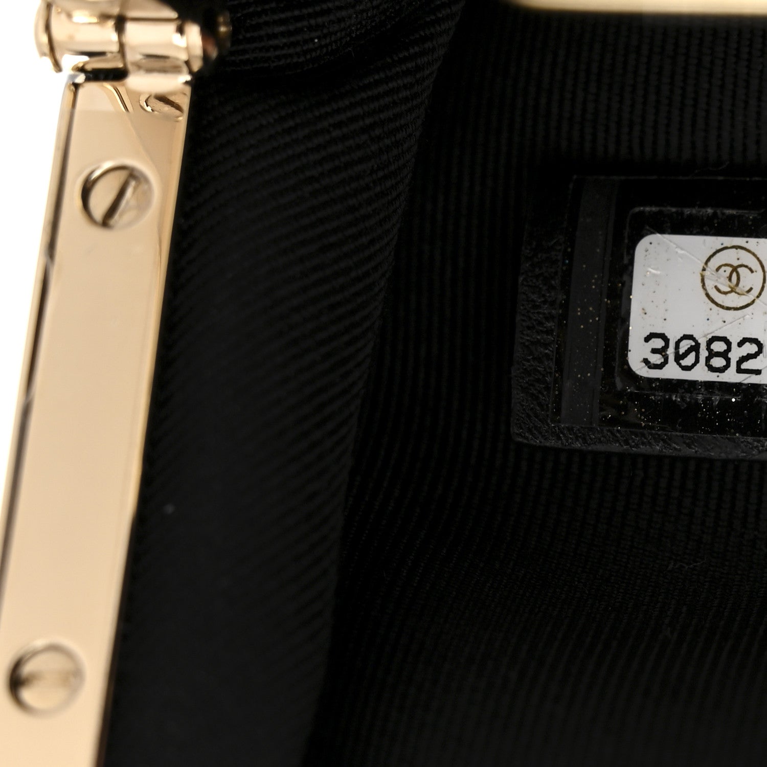 Chanel Shiny Aged Lambskin Quilted Kiss Lock Clutch With Chain Black 7 of 10