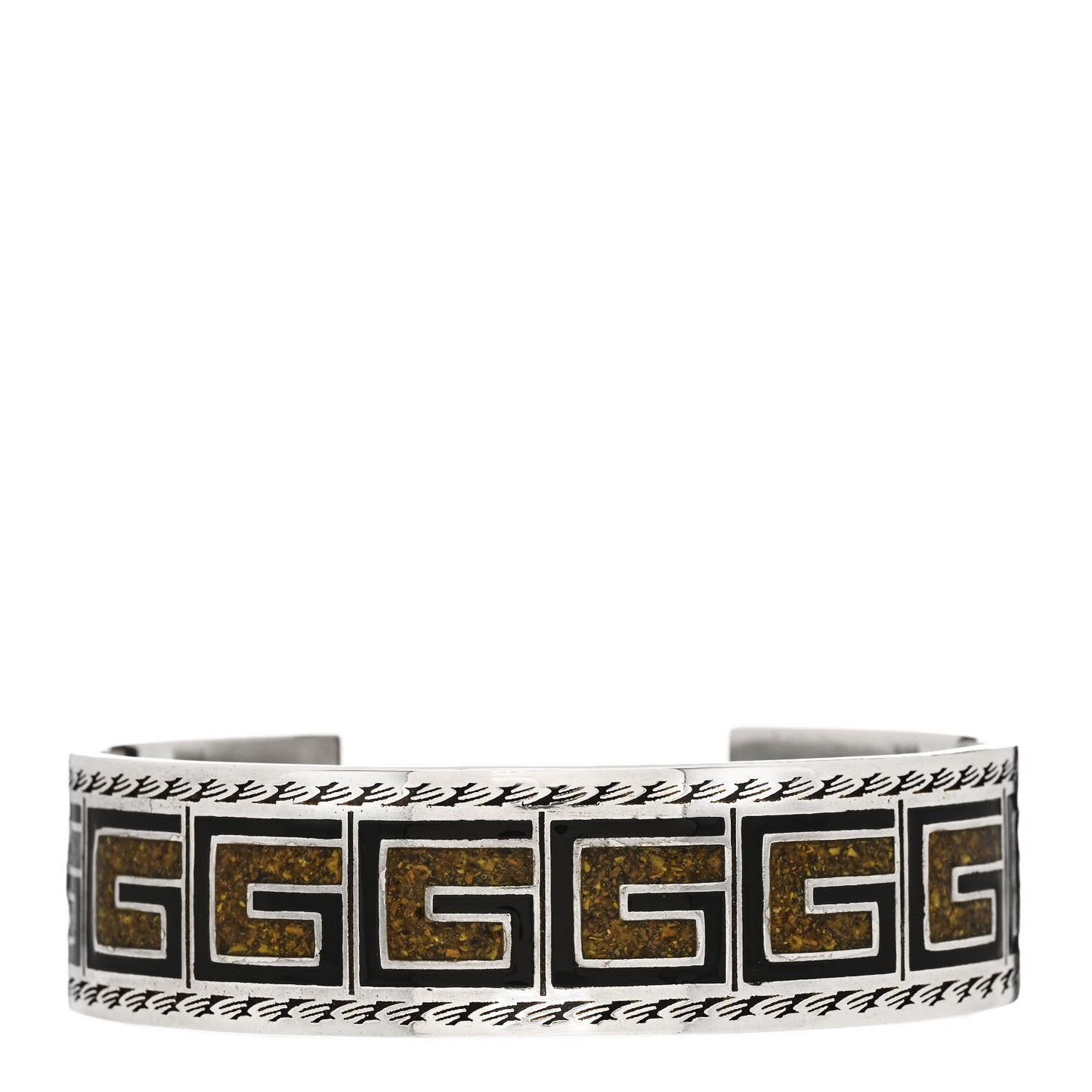 Sterling Silver Enamel G Cuff Bracelet
