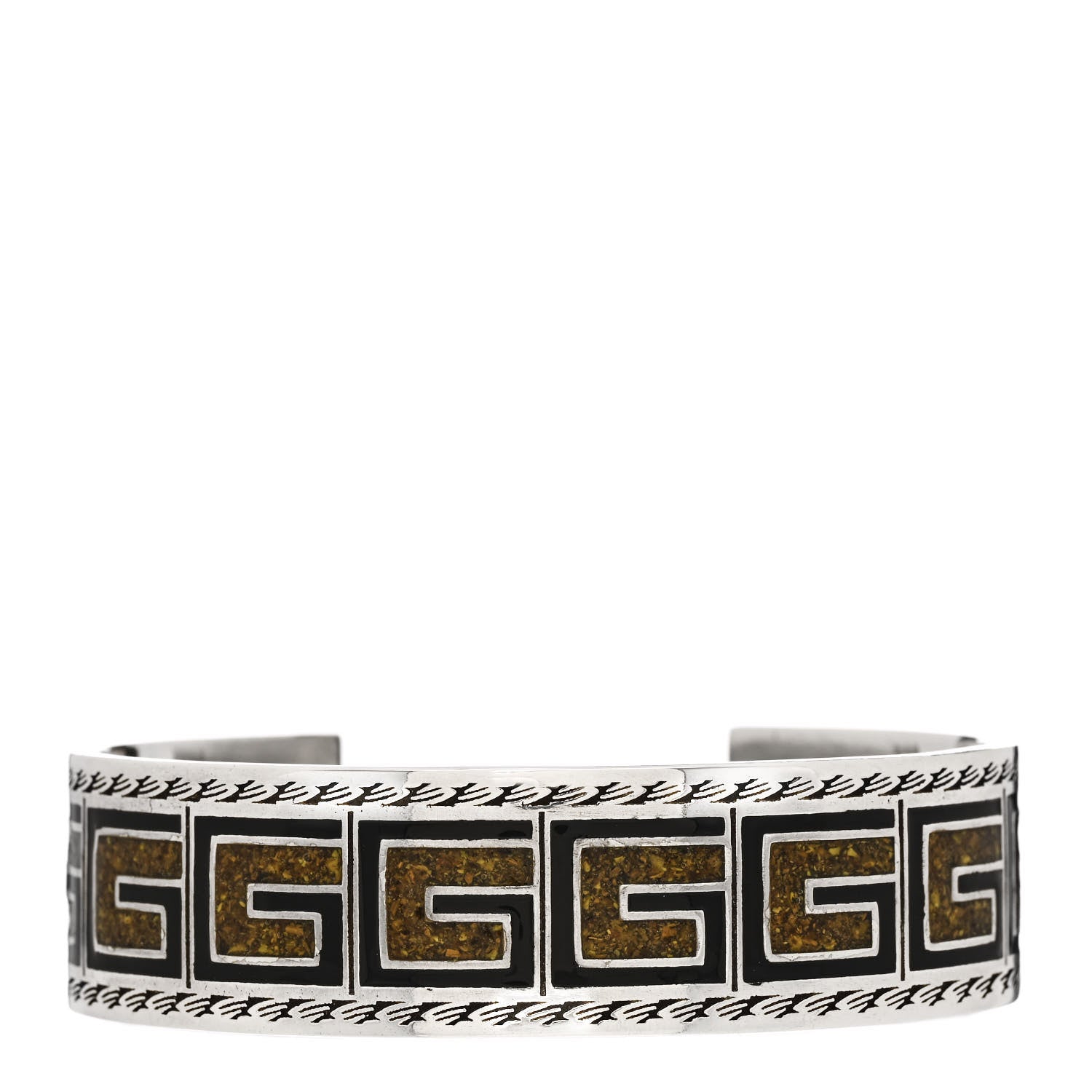 Gucci Sterling Silver Enamel G Cuff Bracelet 1 of 5