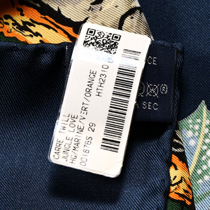 Hermes Silk Jungle Love Scarf 90 Marine Vert Orange 3 of 6