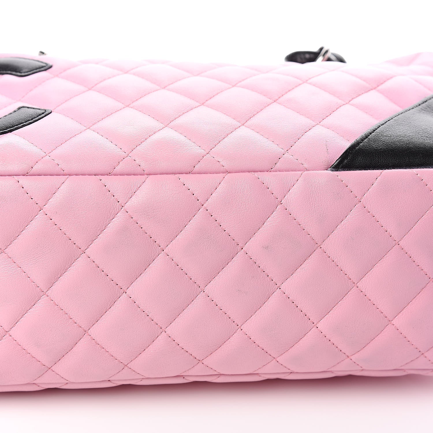 Chanel Calfskin Quilted Large Cambon Bowler Pink Black 9 of 15