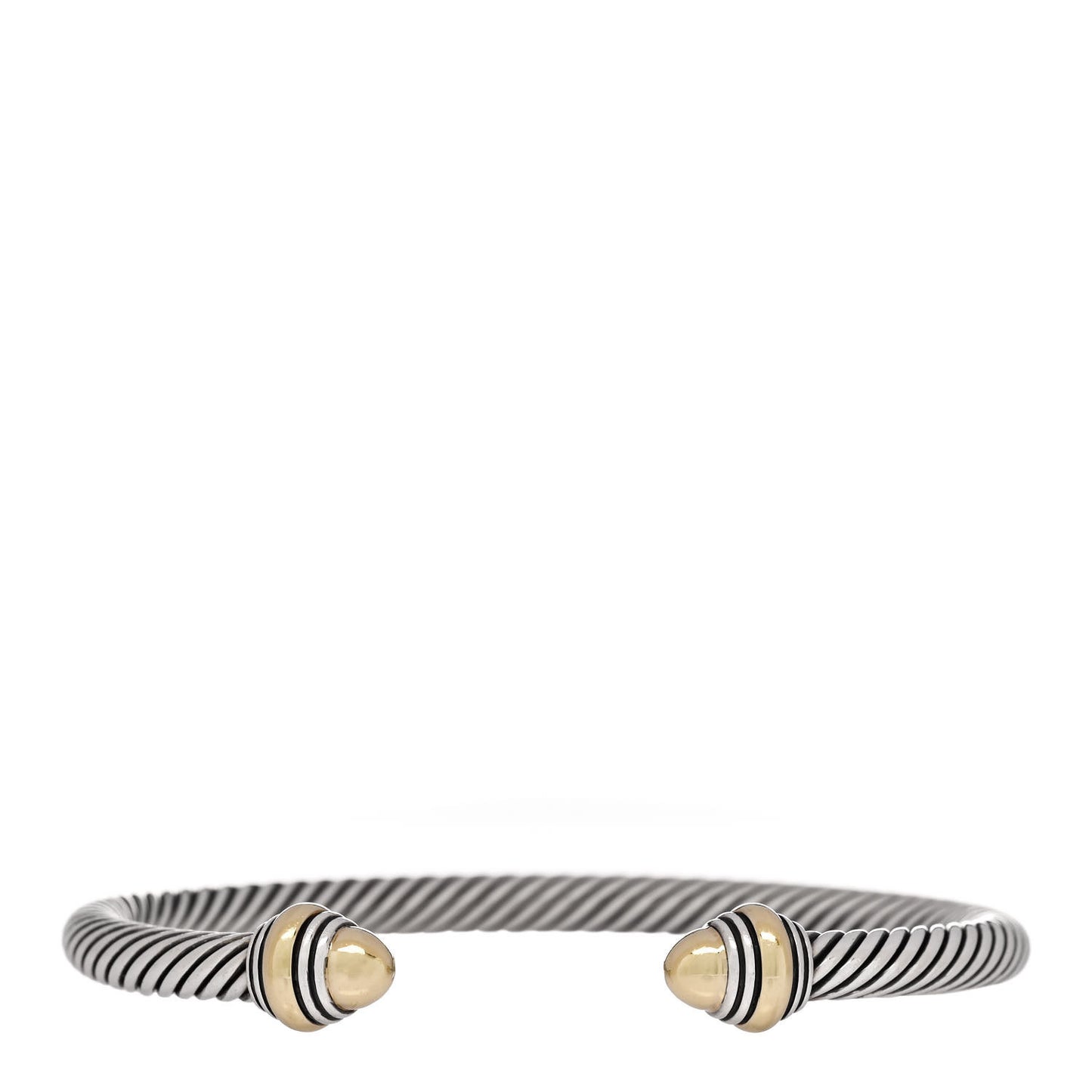 Sterling Silver 14K Yellow Gold 5mm Cable Classics Dome Bracelet