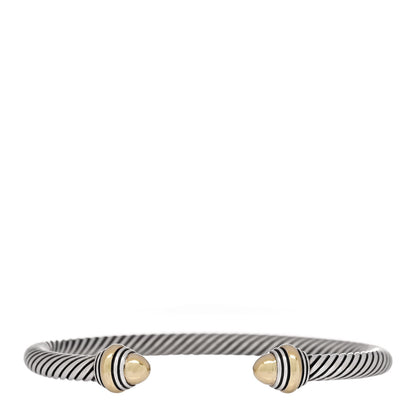 David Yurman Sterling Silver 14K Yellow Gold 5mm Cable Classics Dome Bracelet 1 of 3