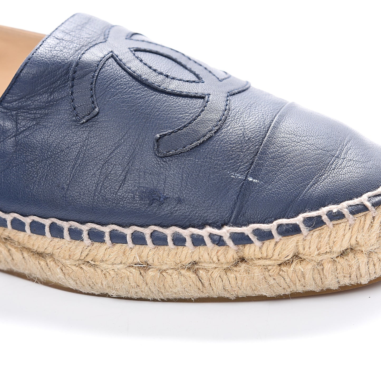 Lambskin CC Espadrilles 38 Dark Navy