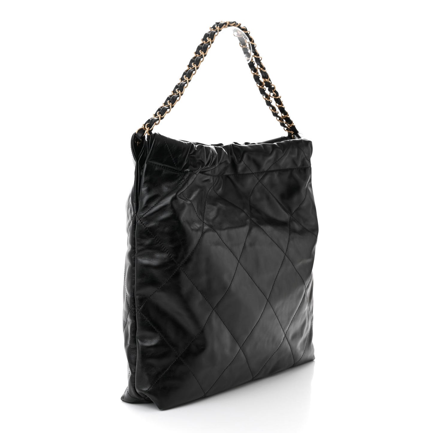 Shiny Calfskin Quilted Chanel 22 Black