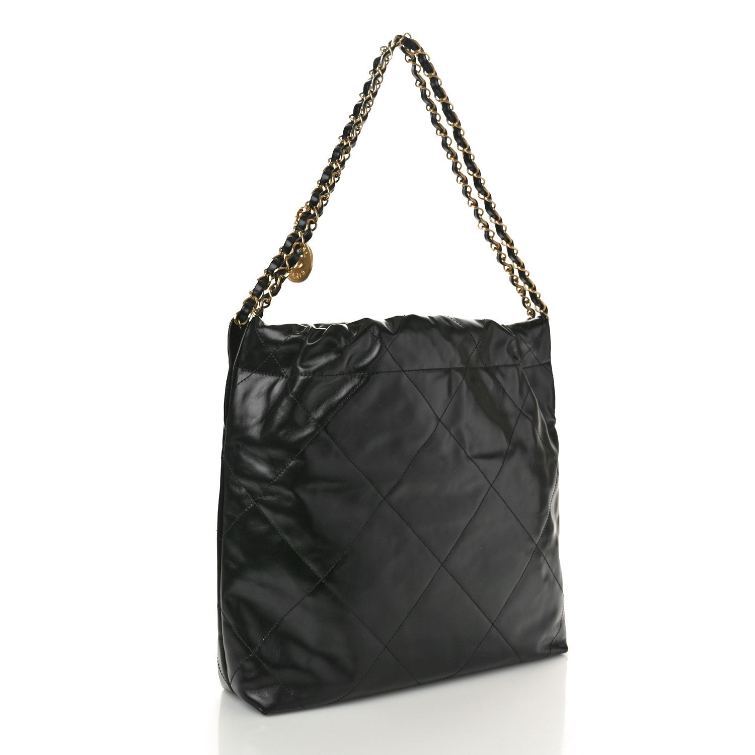 Chanel Shiny Calfskin Quilted Small Chanel 22 Black 3 of 10