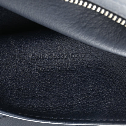 Saint Laurent Calfskin Croc Embossed Small Monogram Downtown Cabas Blue 7 of 13
