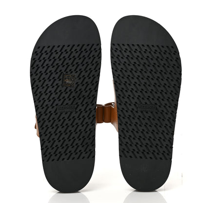 Hermes Calfskin Womens Chypre Sandals 40 Gold 5 of 9